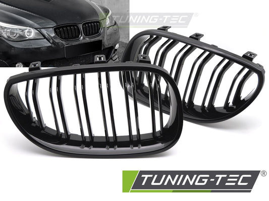 Sportgrill Sportausführung Schwarz glänzend Doppelsteg passend für BMW E60 / E61 03-10