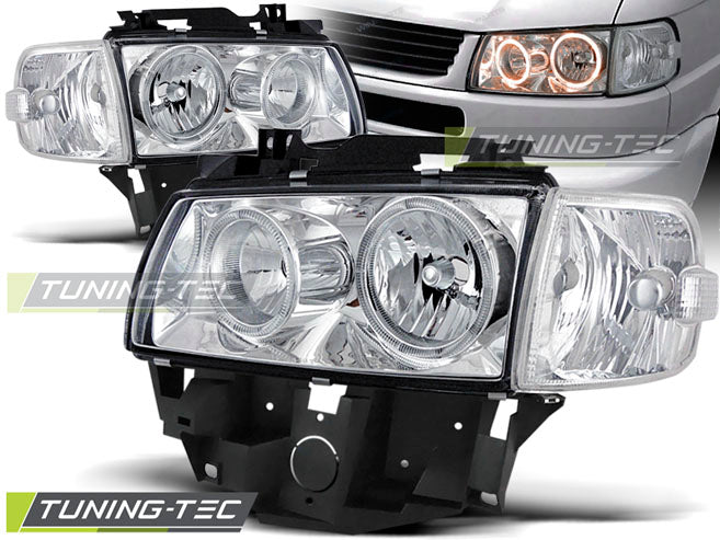 Scheinwerfer Angel Eyes Chrom passend für VW T4 08.96-03.03 BUS