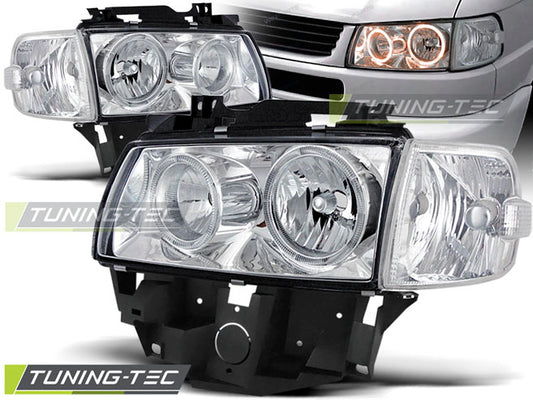 Scheinwerfer Angel Eyes Chrom passend für VW T4 08.96-03.03 BUS