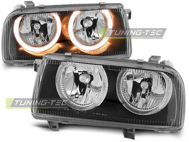 Scheinwerfer Angel Eyes Schwarz passend für VW VENTO 01.92-08.98