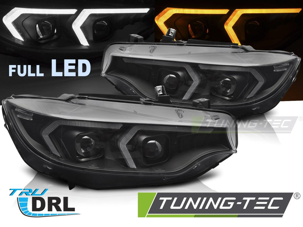Scheinwerfer LED Schwarz LED-Tagfahrlicht passend für BMW F32 / F33 13-17