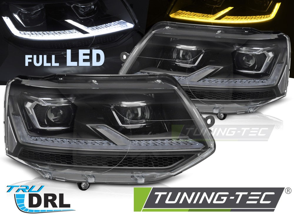 Scheinwerfer Voll-LED Chrom LED-Tagfahrlicht passend für VW T5.1 10-15