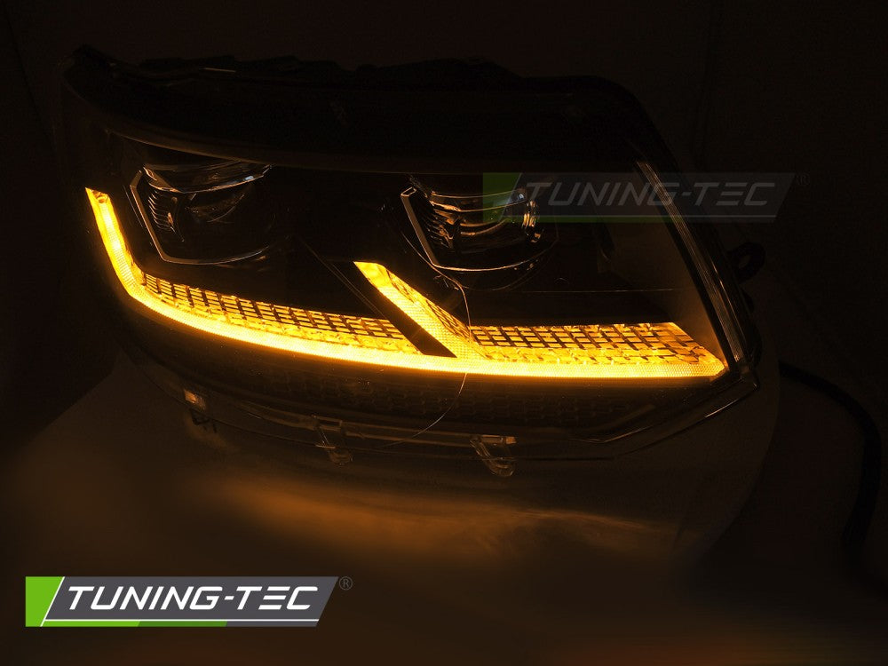 Scheinwerfer Voll-LED Chrom LED-Tagfahrlicht passend für VW T5.1 10-15
