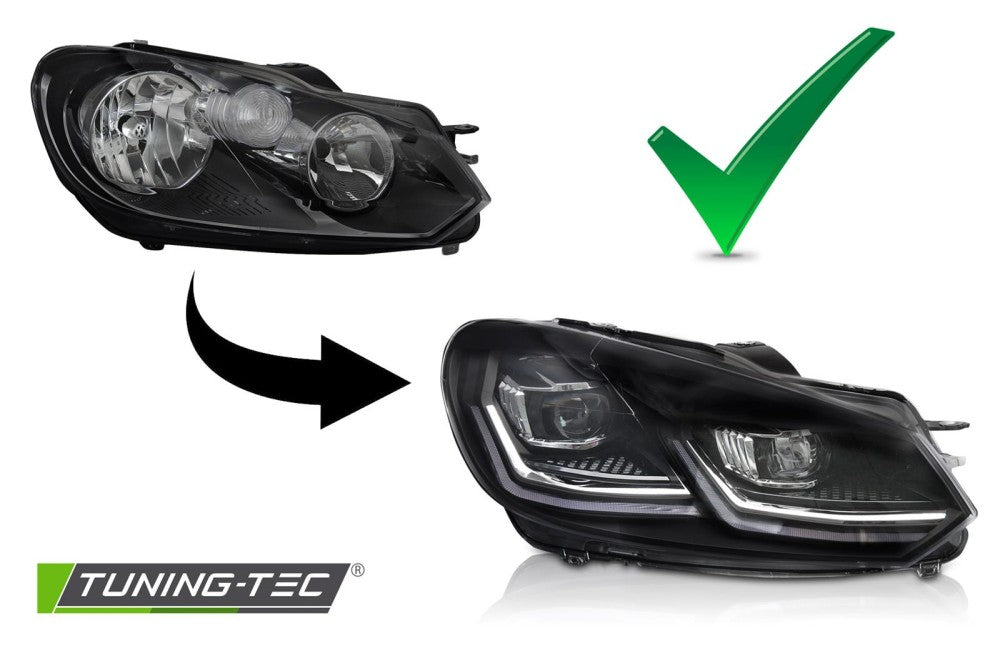 Scheinwerfer Voll-LED SILVER LED-Tagfahrlicht SEQ passend für VW GOLF 6 08-12