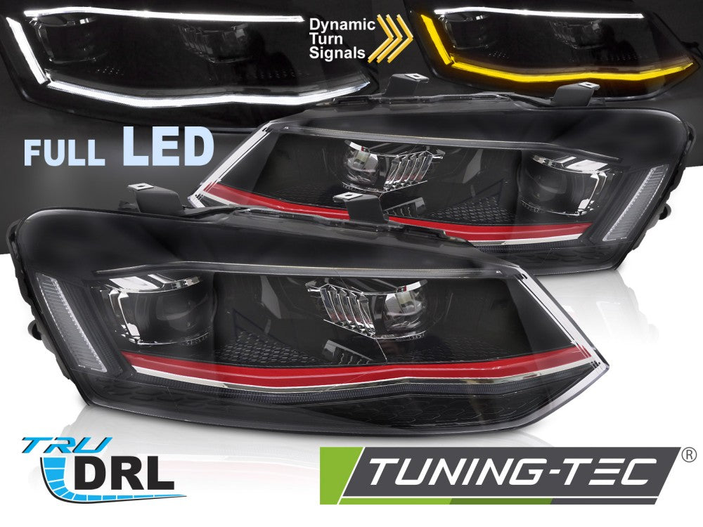 Scheinwerfer Voll-LED RED LED-Tagfahrlicht SEQ passend für VW POLO 6R 09-17