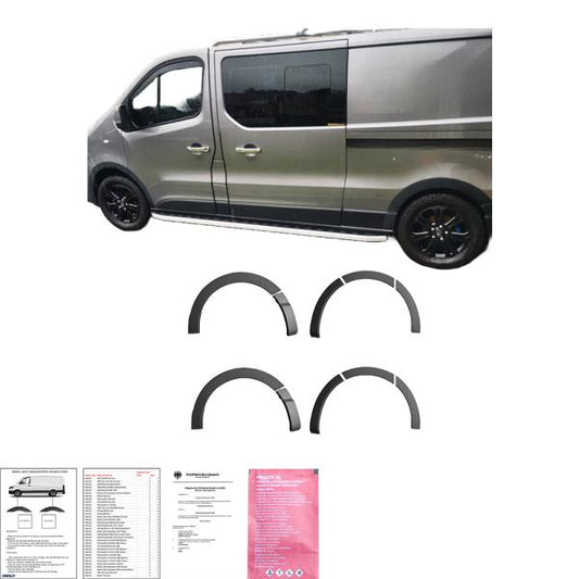 Radlaufschutz Radlaufleisten kompatibel mit passend für Renault Trafic 2014 bis 2018 mit ABE