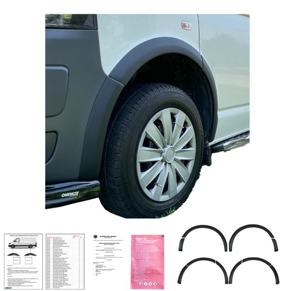 Radlaufleisten Radlaufschutz Radlaufabdeckung / Radlaufverbreiterung Set passend für VW T5  + T5.1 Transporter schwarz matt mit ABE