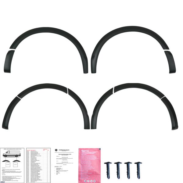 Radlaufleisten Radlaufschutz Radlaufabdeckung / Radlaufverbreiterung Set passend für VW T5  + T5.1 Transporter schwarz matt mit ABE