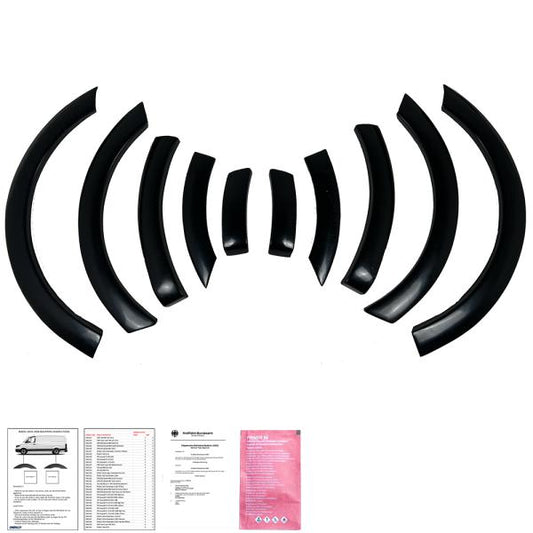 Radlaufleisten Radlaufschutz Radlaufabdeckung / Radlaufverbreiterung Set passend für VW Caddy IV/V 4/5 15-21 Hochglanz-schwarz mit ABE