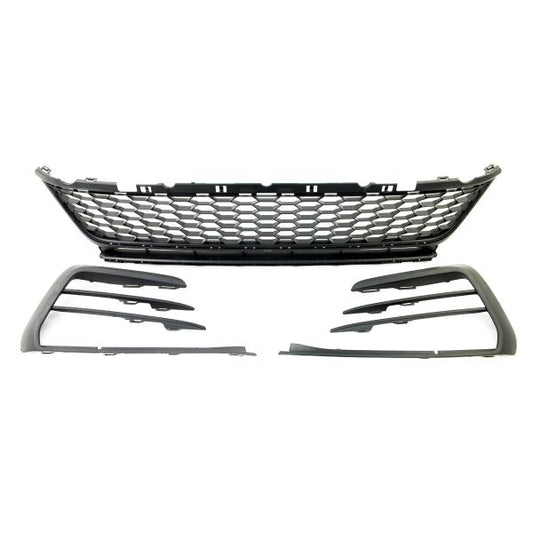 3 teiliges Stoßstangengitter Schwarz Glanz passend für VW Golf 7 GTI GTD Set