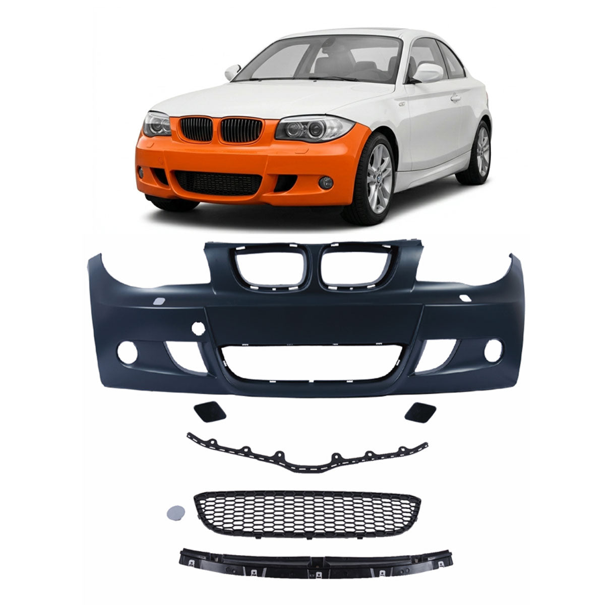 Frontstoßstange mit SRA passend für BMW 1er (E81 E87 E82 E88) 2004-2013 – Ansicht 1