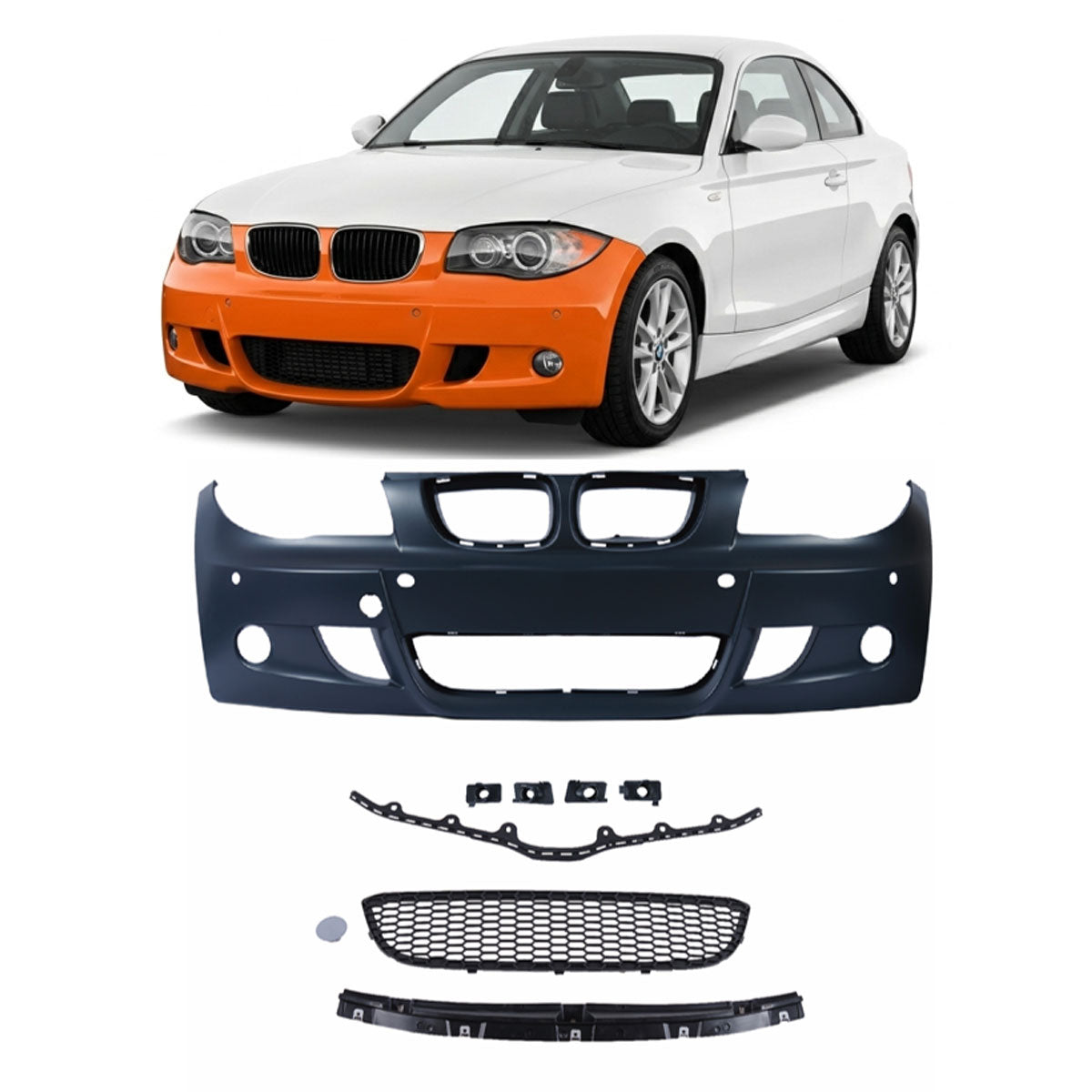 Frontstoßstange Sport mit PDC passend für BMW 1er (E81 E82 E87 E88) 2004-2013 – Ansicht 1