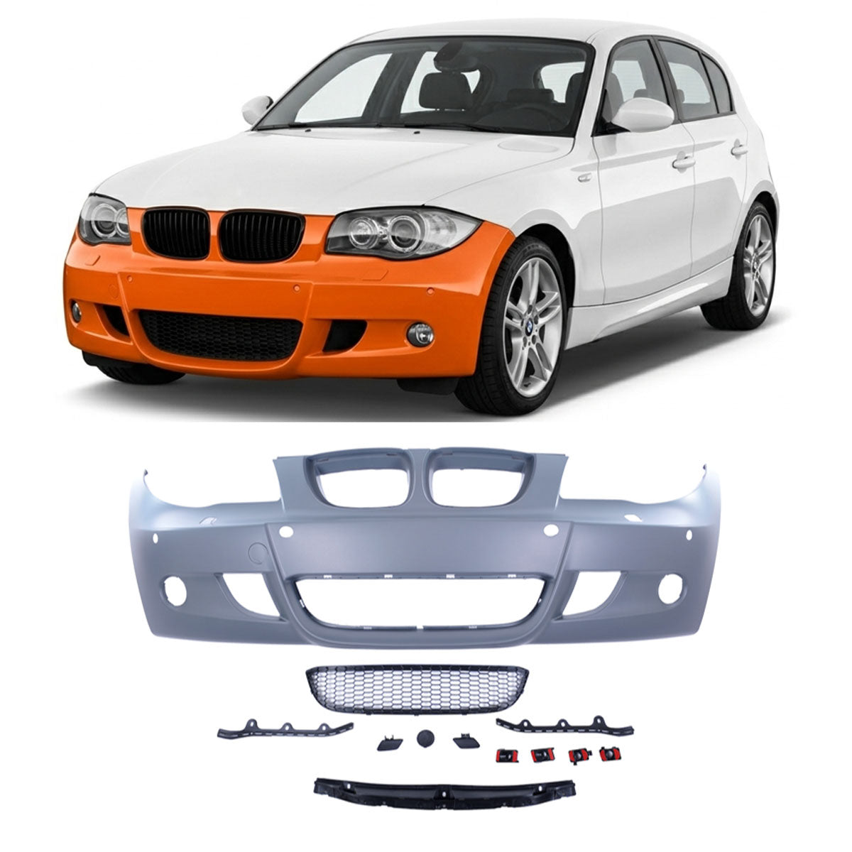 Frontstoßstange Sport mit PDC mit SRA passend für BMW 1er E81 E87 2004-2013 – Ansicht 1
