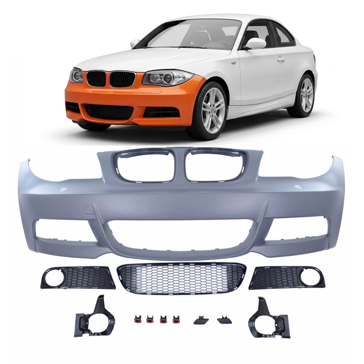 Frontstoßstange M-Tech mit SRA passend für BMW 1er E81 E82 E87 E88 2004-2013 – Ansicht 1