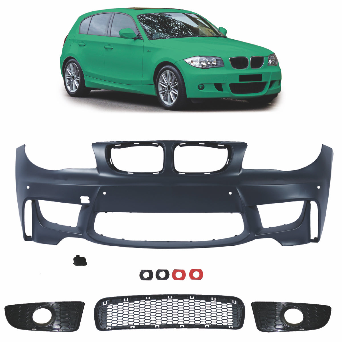 Frontstoßstange Sport mit PDC passend für BMW 1er E81 E82 E87 E88 2004-2013 – Ansicht 1