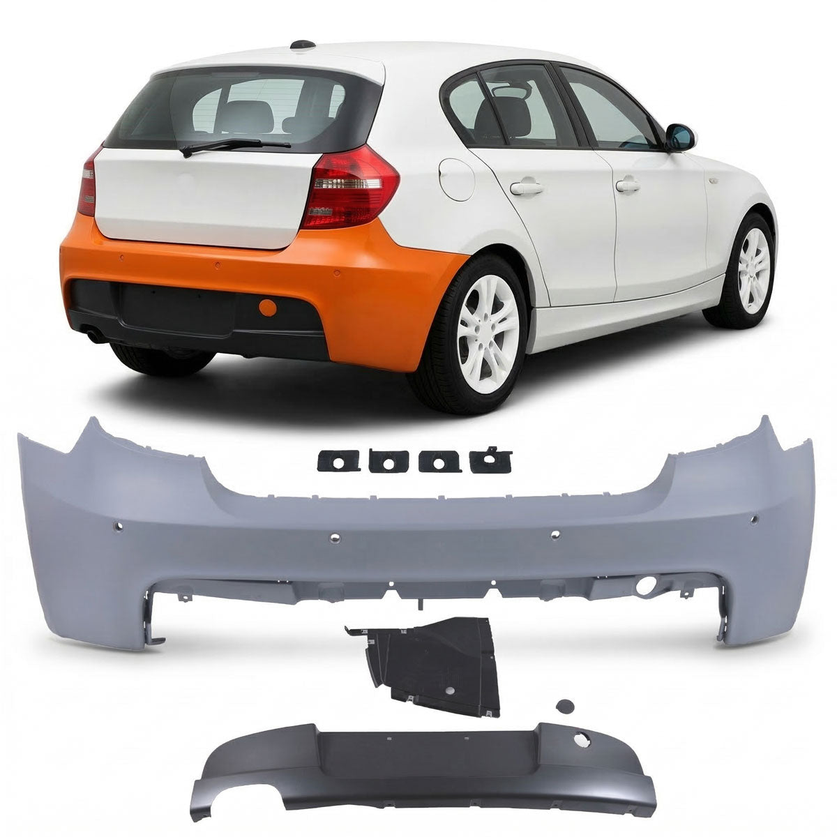 Heckstoßstange M-Tech passend für BMW 1er E81 E87 Schrägheck 2004-2011 – Ansicht 1