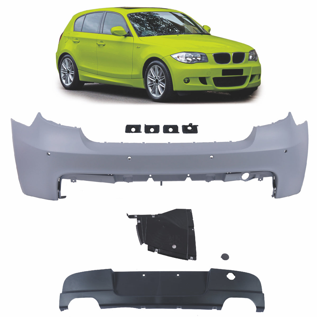 Heckstoßstange M-Tech passend für BMW 1er E81 E87 2004-2011 – Ansicht 1