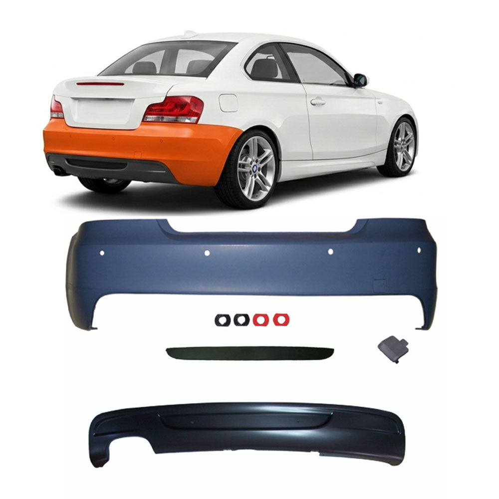 Heckstoßstange mit PDC mit Diffusor passend für BMW 1er E82 E88 2007-2013 – Ansicht 1