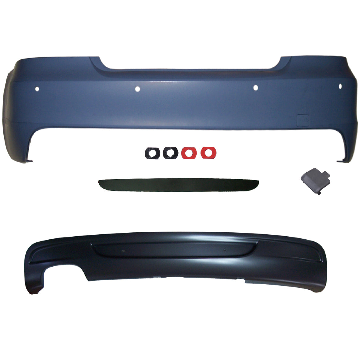 Heckstoßstange mit PDC mit Diffusor passend für BMW 1er E82 E88 2007-2013 – Ansicht 2