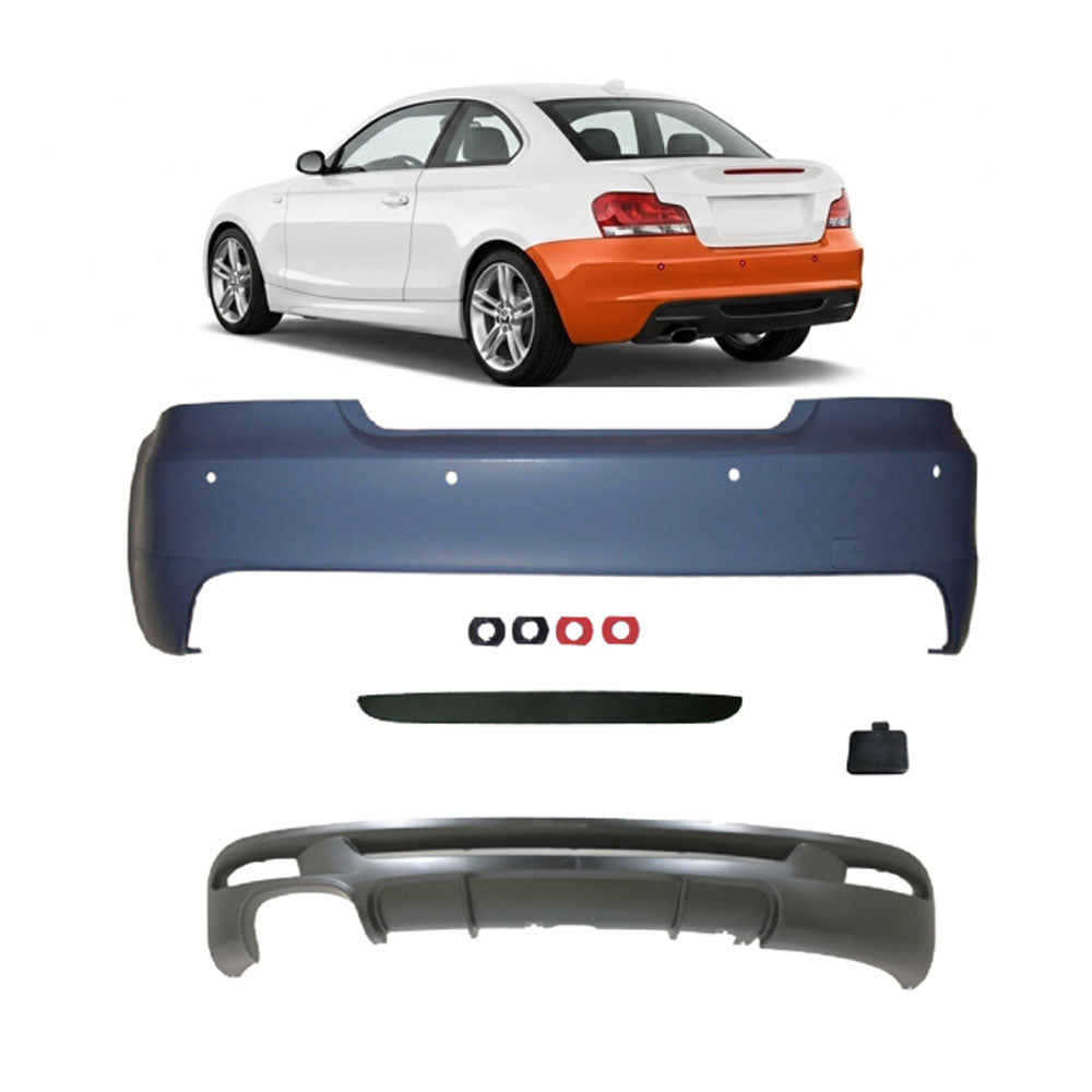 Heckstoßstange mit Diffusor passend für BMW 1er (E82/E88) 2007-2013 – Ansicht 1