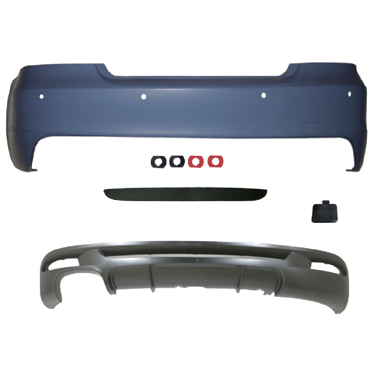 Heckstoßstange mit PDC mit Diffusor passend für BMW 1er E82 E88 2007-2013 – Ansicht 2