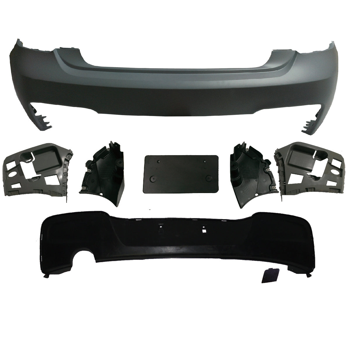Heckstoßstange mit Diffusor passend für BMW 1er (F20, F21) 2011-2015 – Ansicht 2