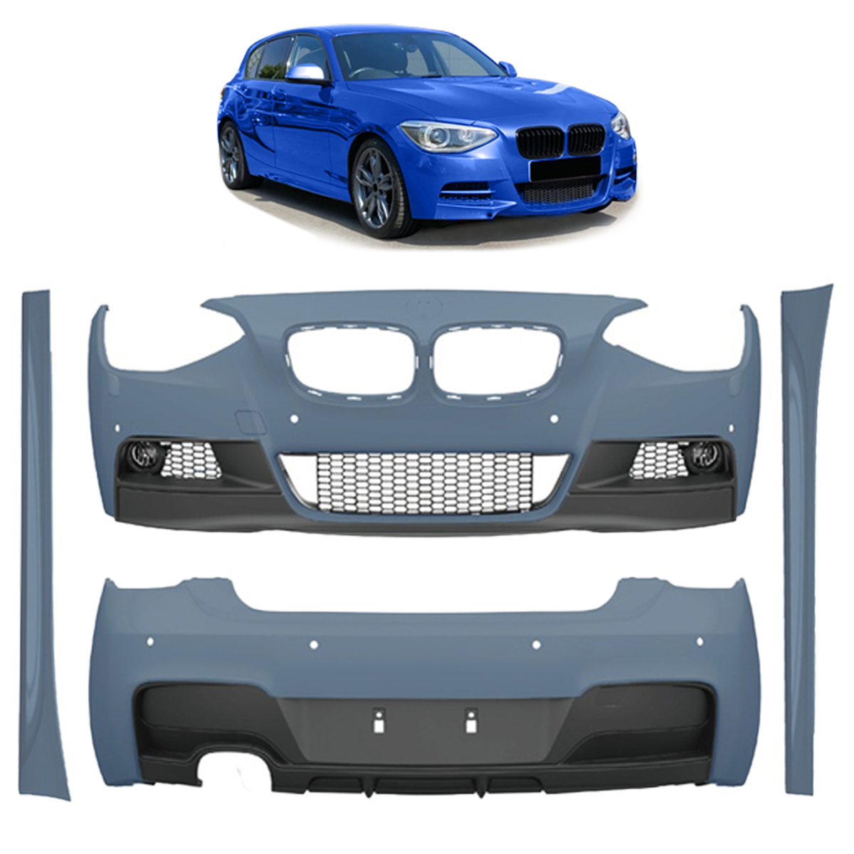 Frontstoßstange Sport mit SRA passend für BMW 1er (F20 F21) 2011-2015 – Ansicht 1