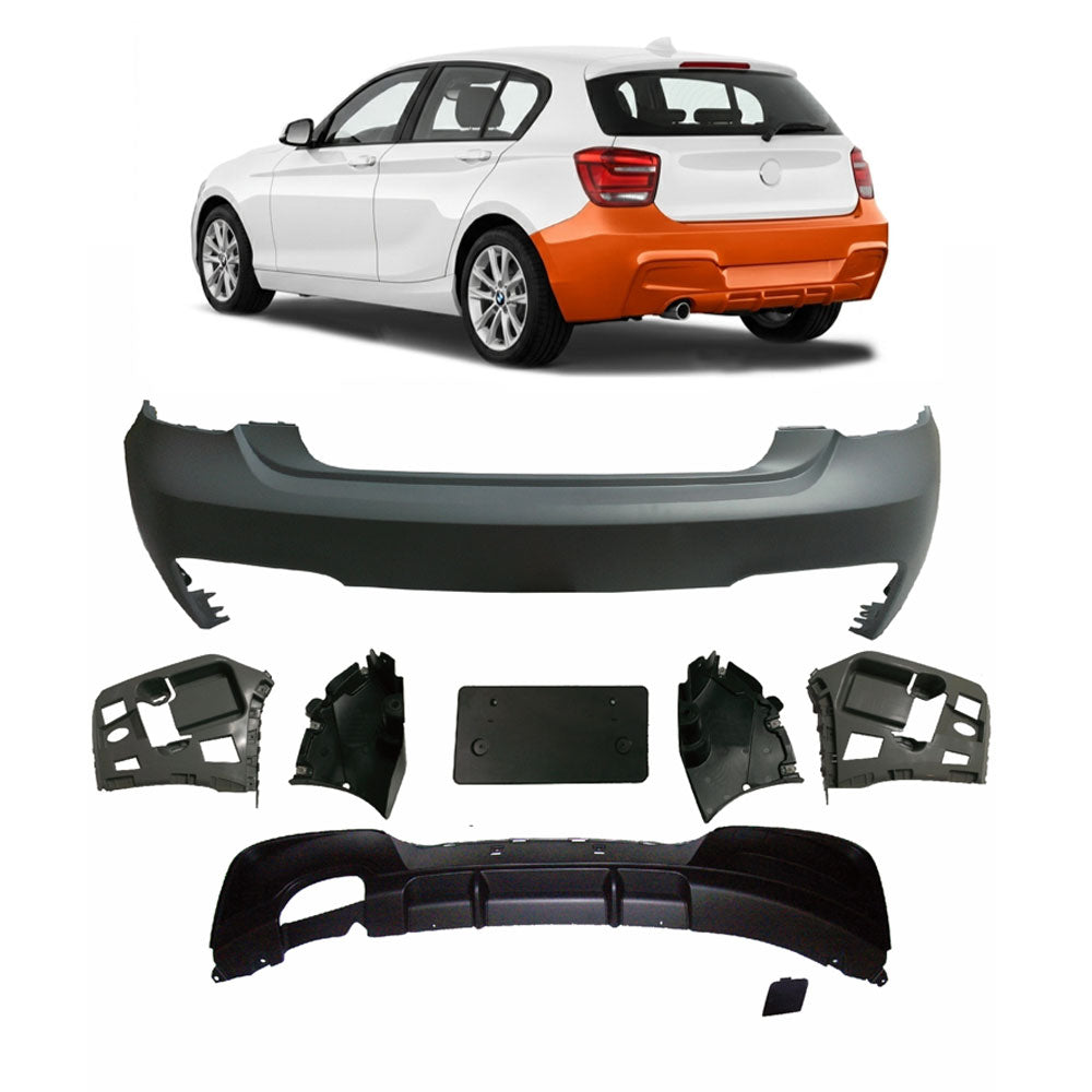 Heckstoßstange mit Diffusor passend für BMW 1er F20 F21 Schrägheck 2011-2015 – Ansicht 1