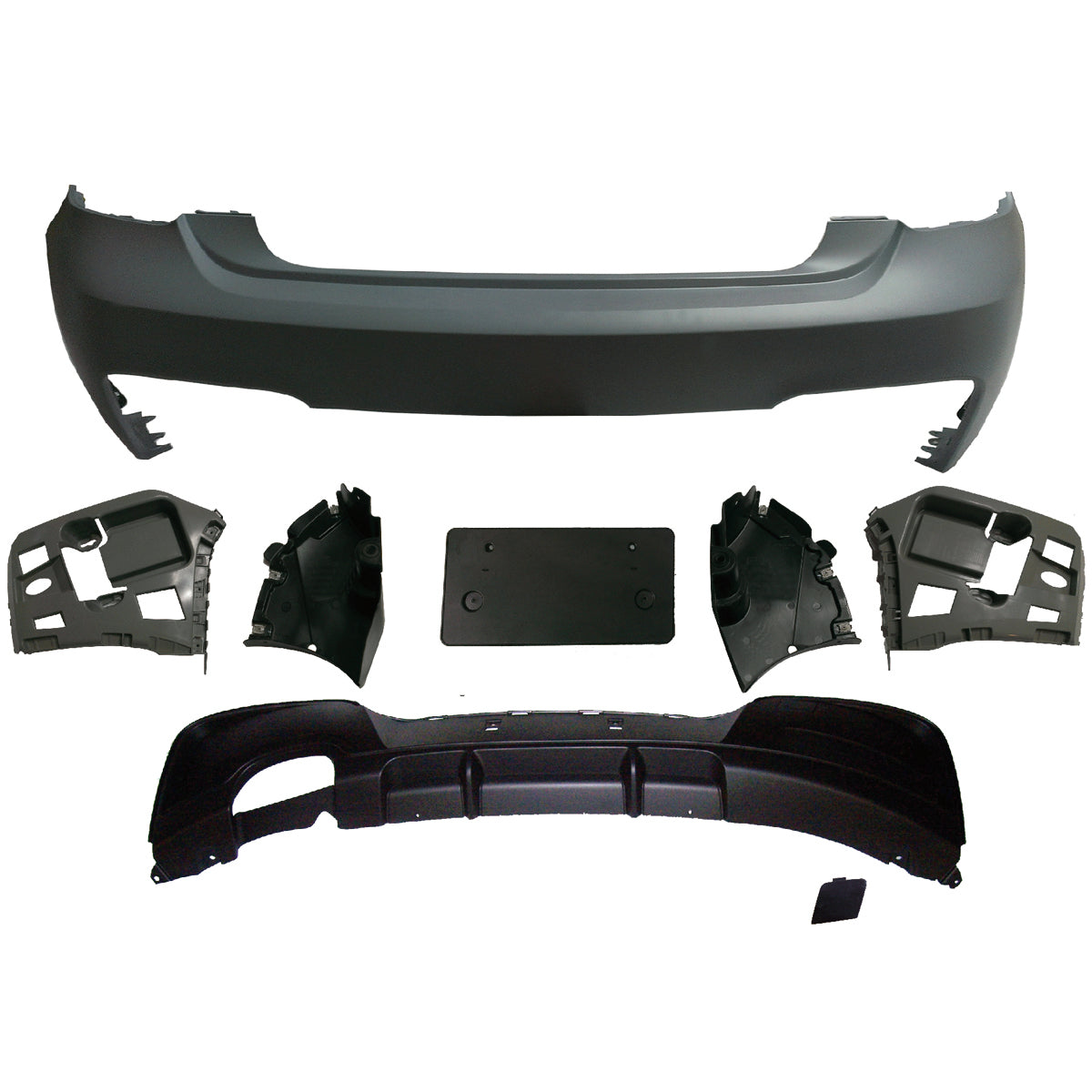 Heckstoßstange mit Diffusor passend für BMW 1er F20 F21 Schrägheck 2011-2015 – Ansicht 2
