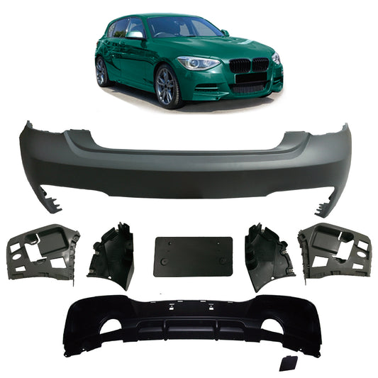 Heckstoßstange Sport mit Diffusor passend für BMW 1er (F20 F21) 2011-2015 – Ansicht 1