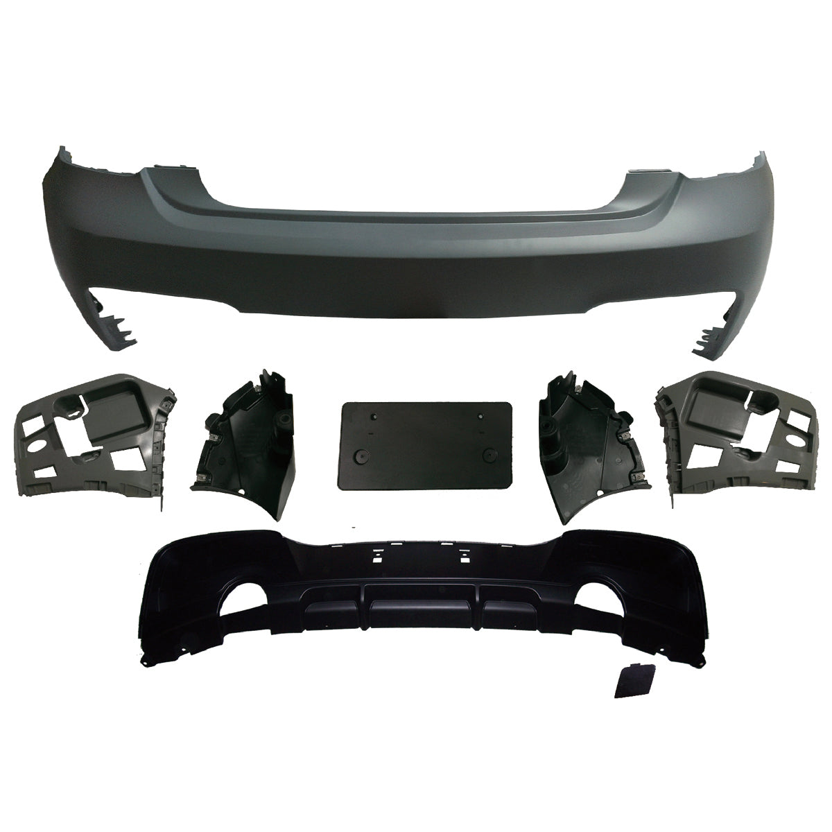 Heckstoßstange Sport mit Diffusor passend für BMW 1er (F20 F21) 2011-2015 – Ansicht 2
