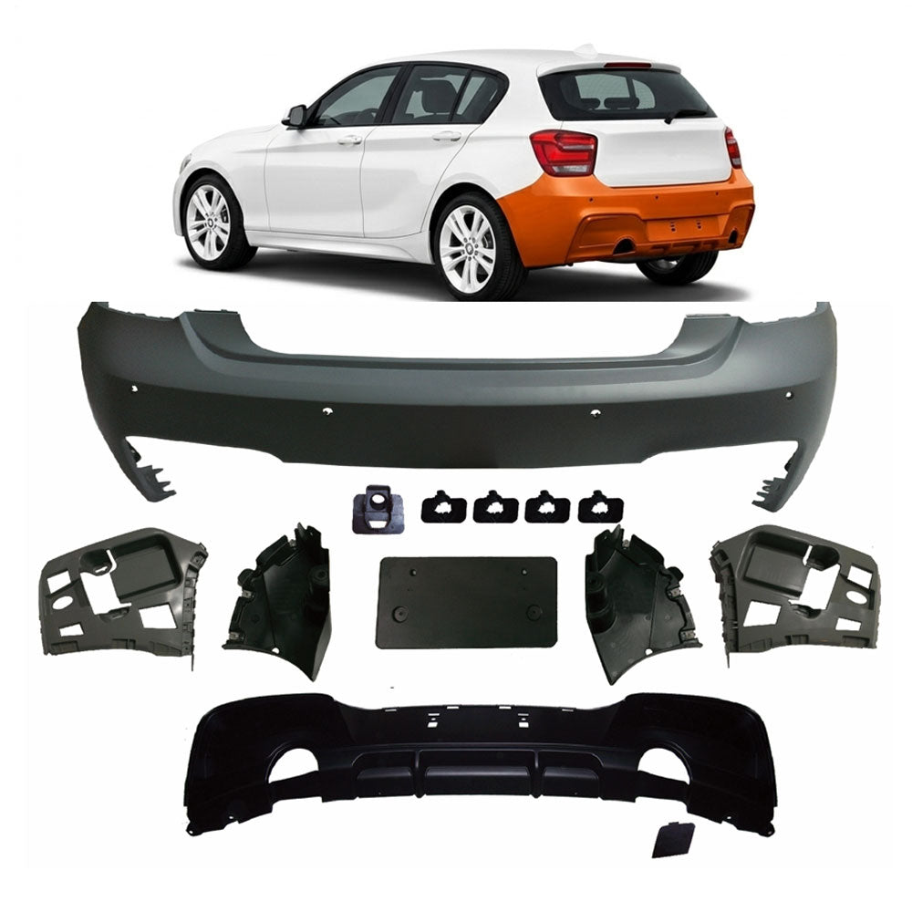 Heckstoßstange Sport mit Diffusor passend für BMW 1er F20 F21 2011-2015 – Ansicht 1