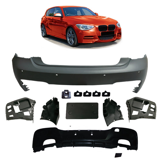 Heckstoßstange M-Tech mit PDC mit Diffusor passend für BMW 1er F20 F21 2011-2015 – Ansicht 1