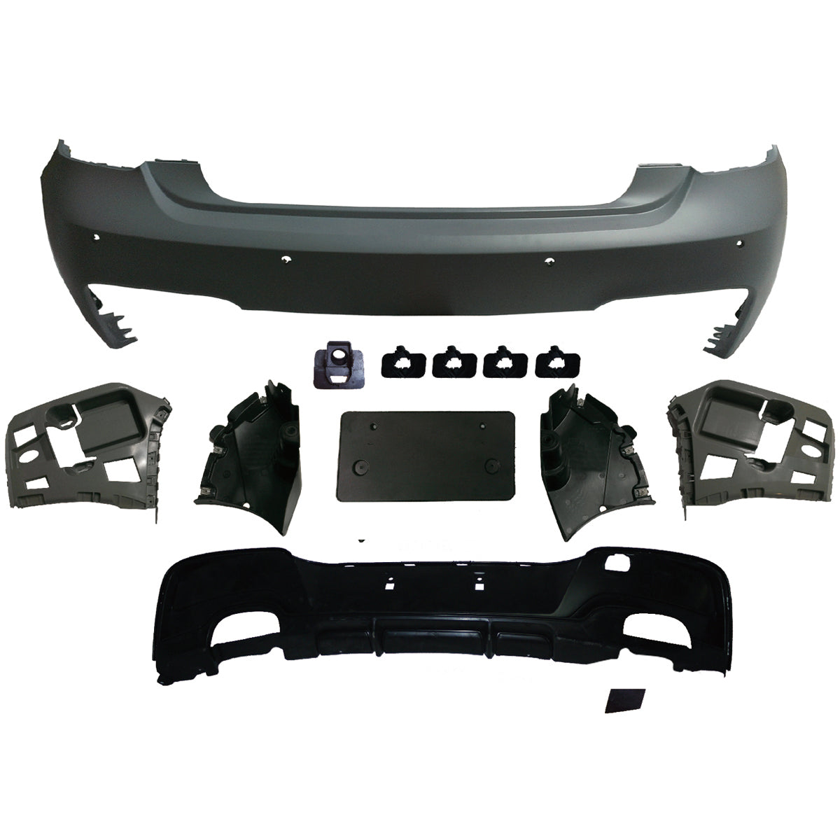 Heckstoßstange M-Tech mit PDC mit Diffusor passend für BMW 1er F20 F21 2011-2015 – Ansicht 2