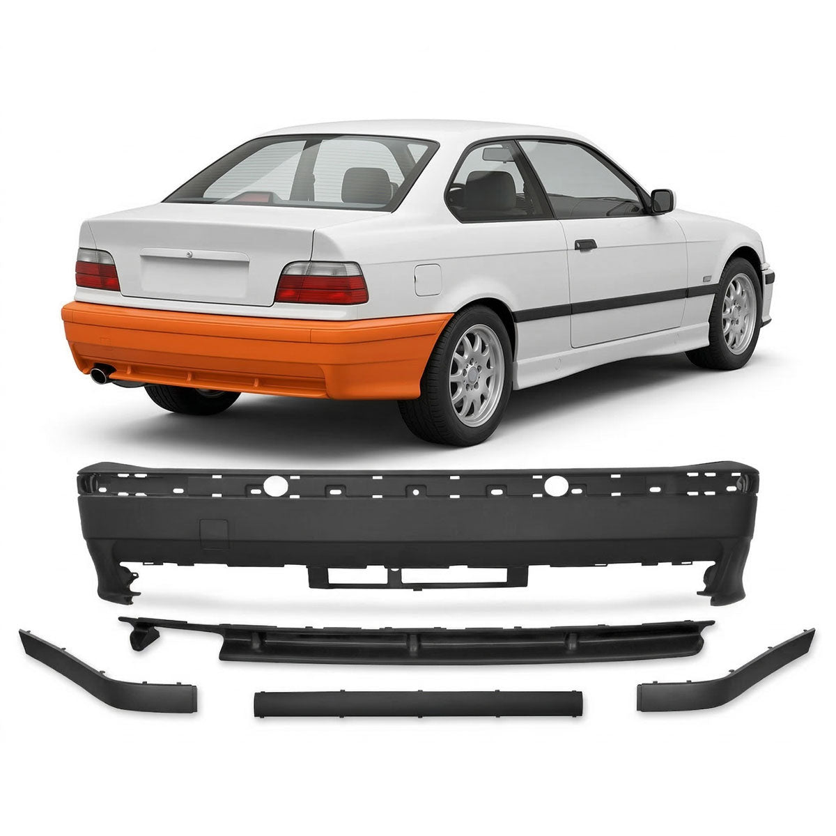 Heckstoßstange mit Diffusor passend für BMW 3er E36 1991-1999 – Ansicht 1