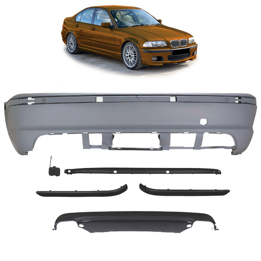 Heckstoßstange Sport mit PDC mit Diffusor passend für BMW 3 (E46) Limousine 1998-2005 – Ansicht 1