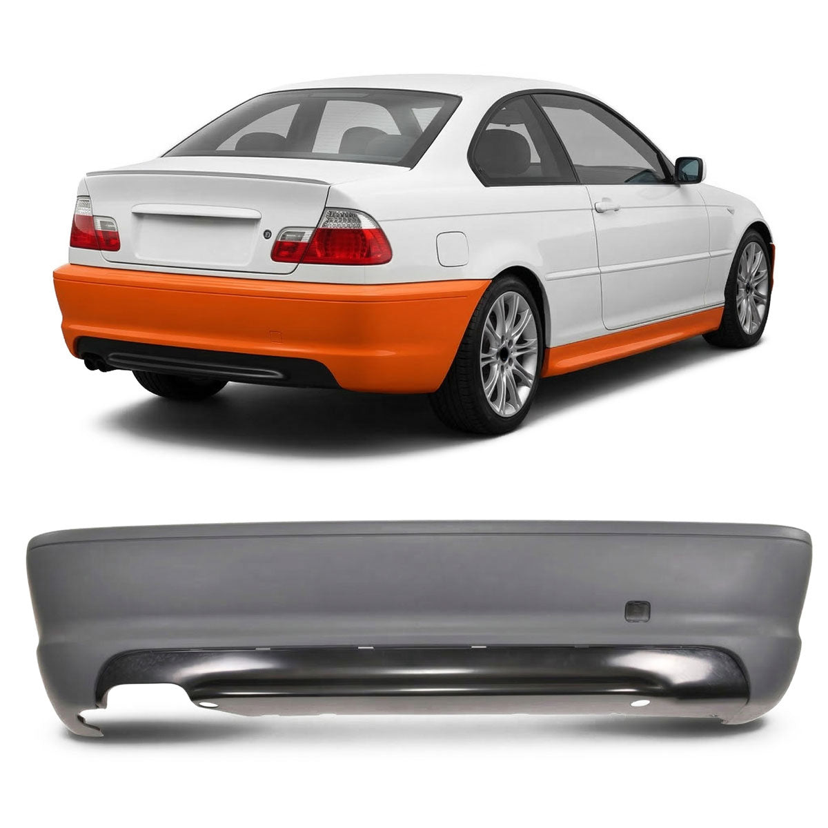 Heckstoßstange M-Tech mit Diffusor passend für BMW 3er E46 Coupé Cabrio 1999-2006 – Ansicht 1