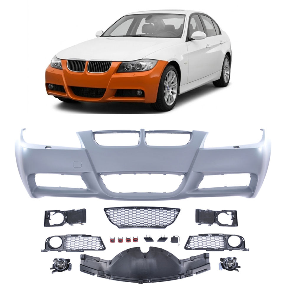 Frontstoßstange mit SRA mit Nebelscheinwerfer-Aufnahme passend für BMW 3er E90 E91 2005-2008 – Ansicht 1