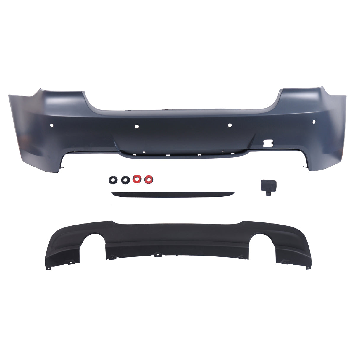 Heckstoßstange M-Tech mit PDC mit Diffusor passend für BMW 3er E90 Limousine 2005-2011 – Ansicht 2