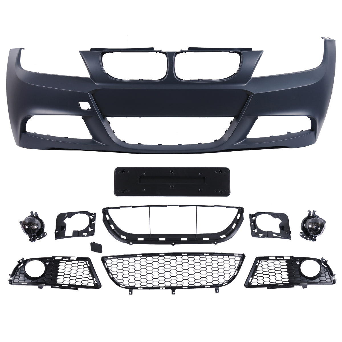 Frontstoßstange Sport mit Nebelscheinwerfer-Aufnahme passend für BMW 3er E90 E91 2008-2011 – Ansicht 2