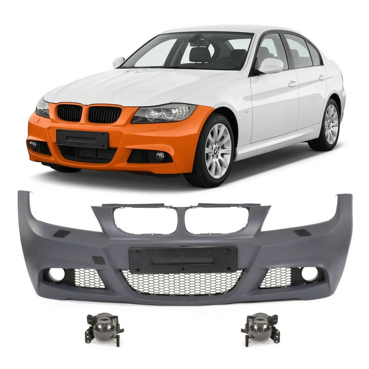 Frontstoßstange mit SRA passend für BMW 3er E90 E91 Facelift 2008-2011 – Ansicht 1