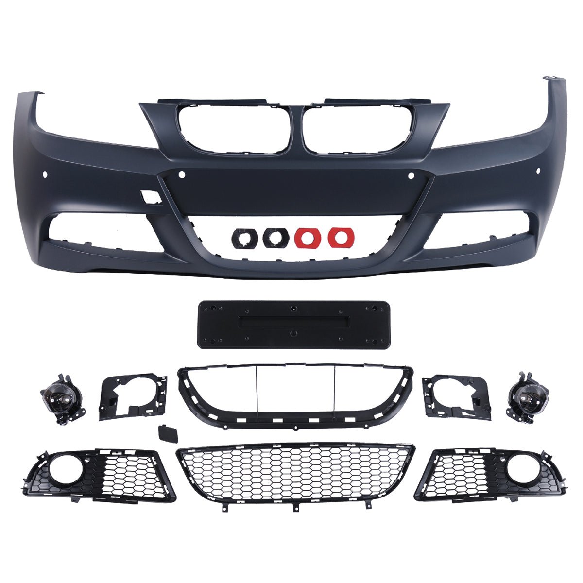 Frontstoßstange Sport mit PDC mit Nebelscheinwerfer-Aufnahme passend für BMW 3er E90 E91 08-11 – Ansicht 2