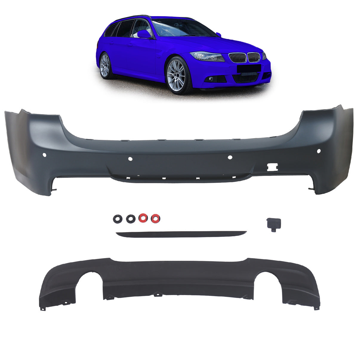 Heckstoßstange M-Tech passend für BMW 3er E91 Touring 2008-2011 – Ansicht 1