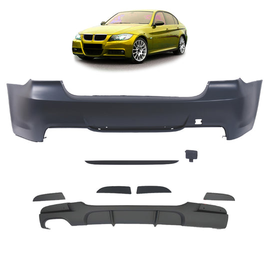 Heckstoßstange Sport mit Diffusor passend für BMW 3 (E90) Limousine 2005-2011 – Ansicht 1