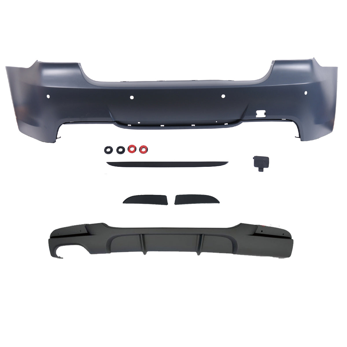 Heckstoßstange M-Tech mit Diffusor passend für BMW 3er E90 Limousine 2005-2011 – Ansicht 2