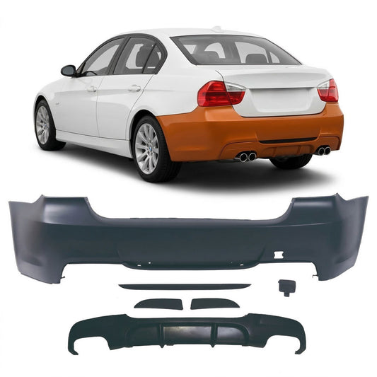 Heckstoßstange Sport mit Diffusor passend für BMW 3 (E90) Limousine 2005-2011 – Ansicht 1