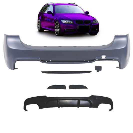 Heckstoßstange Sport mit Diffusor passend für BMW 3er E91 Touring 2005-2011 – Ansicht 1