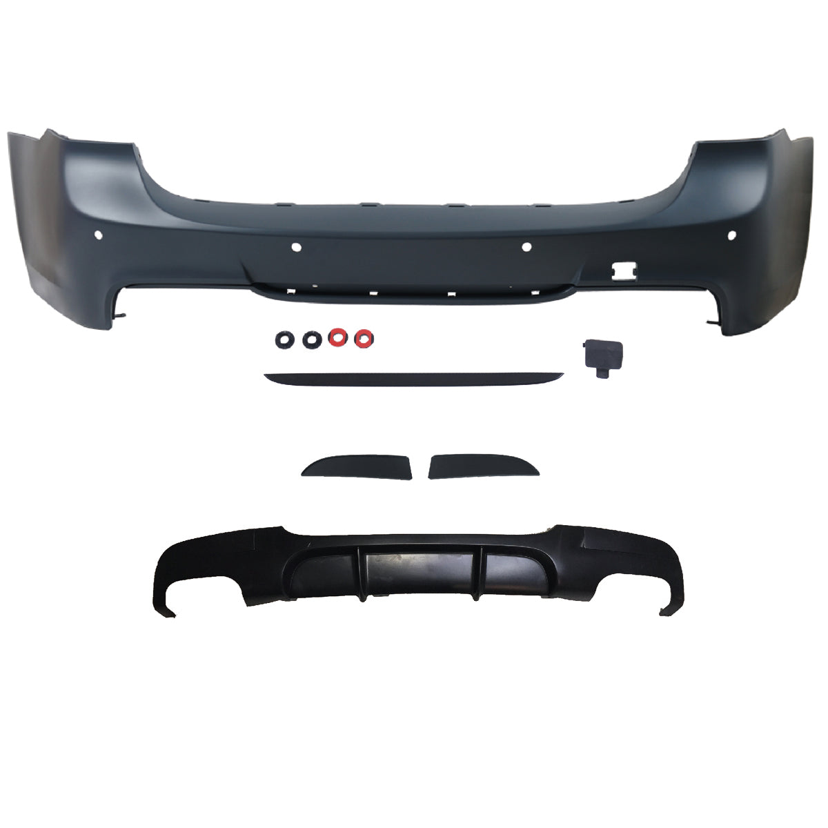 Heckstoßstange Sport mit Diffusor passend für BMW 3 (E91) Touring 2005-2012 – Ansicht 2
