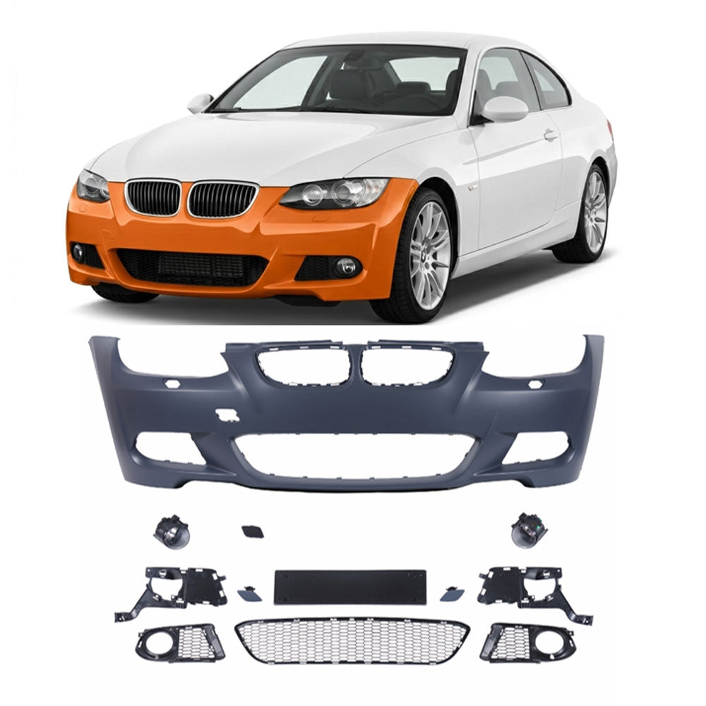 Frontstoßstange Sport mit SRA mit Nebelscheinwerfer-Aufnahme passend für BMW 3er E92 E93 06-10 – Ansicht 1