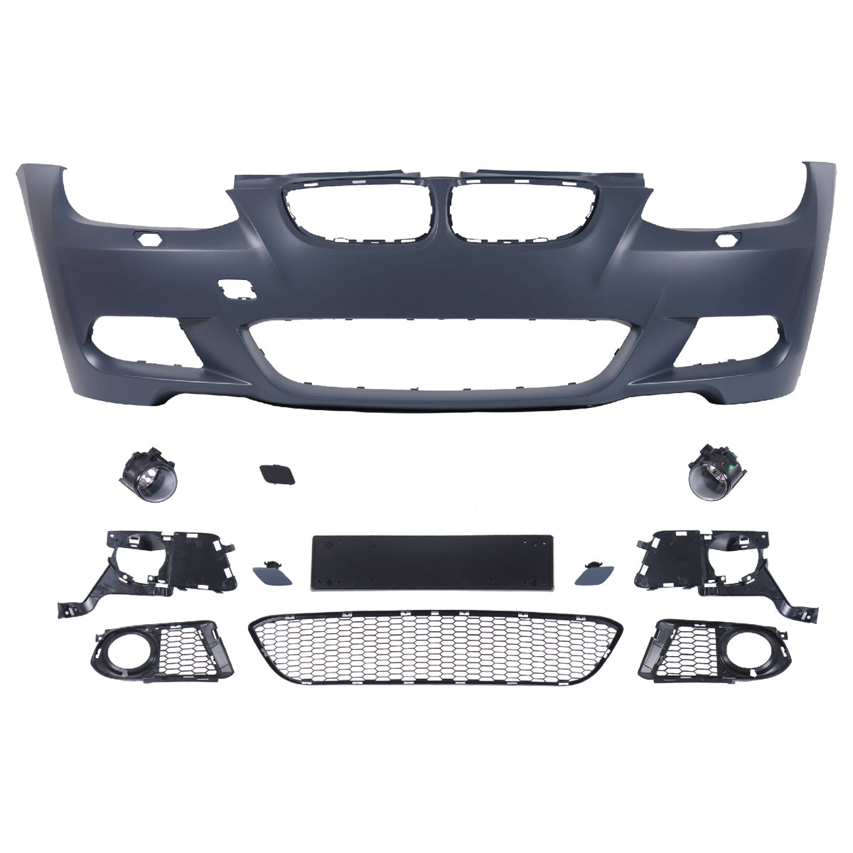 Frontstoßstange Sport mit SRA mit Nebelscheinwerfer-Aufnahme passend für BMW 3er E92 E93 06-10 – Ansicht 2